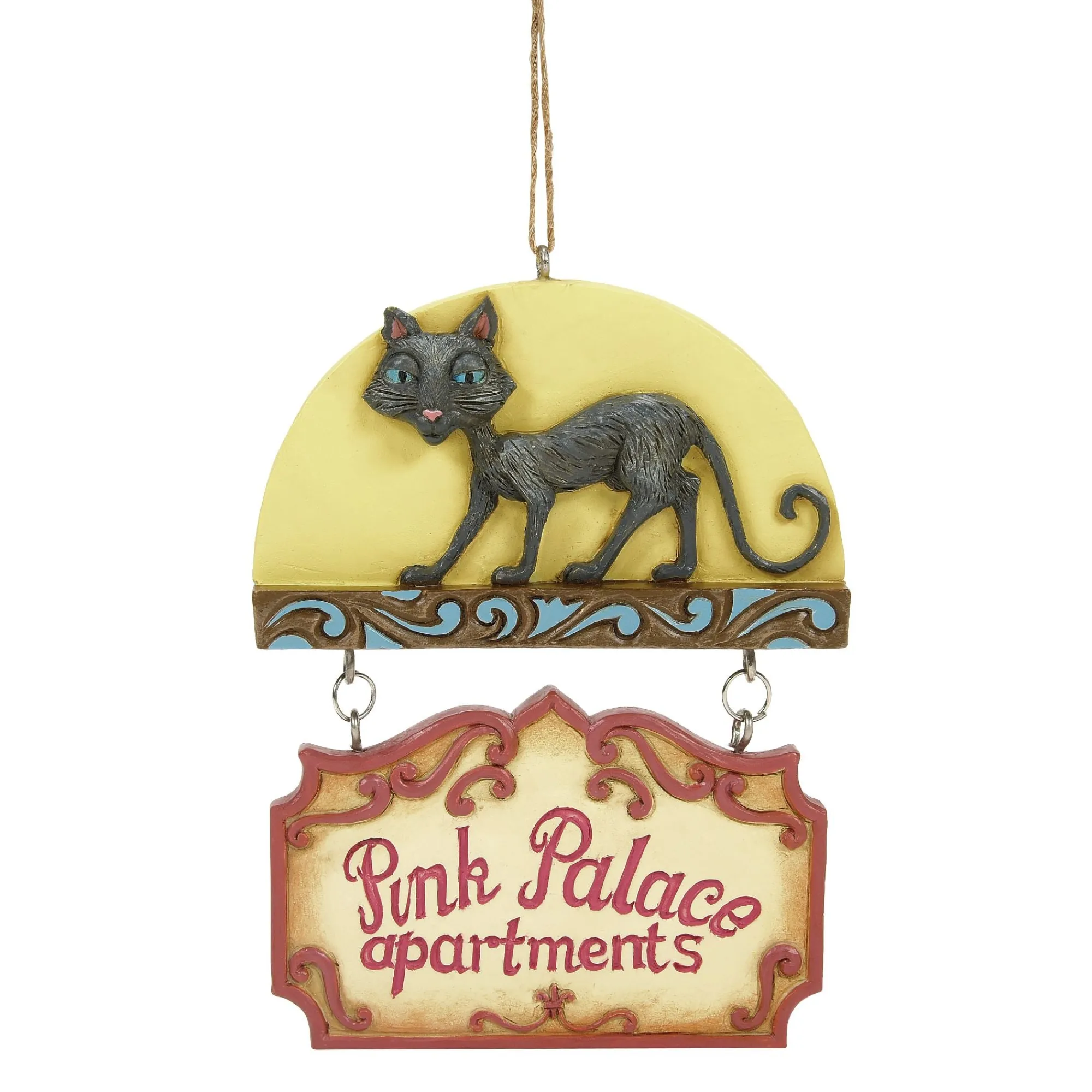 Enesco Gift Ornaments | Black Cat Pink Palace Sign Orn