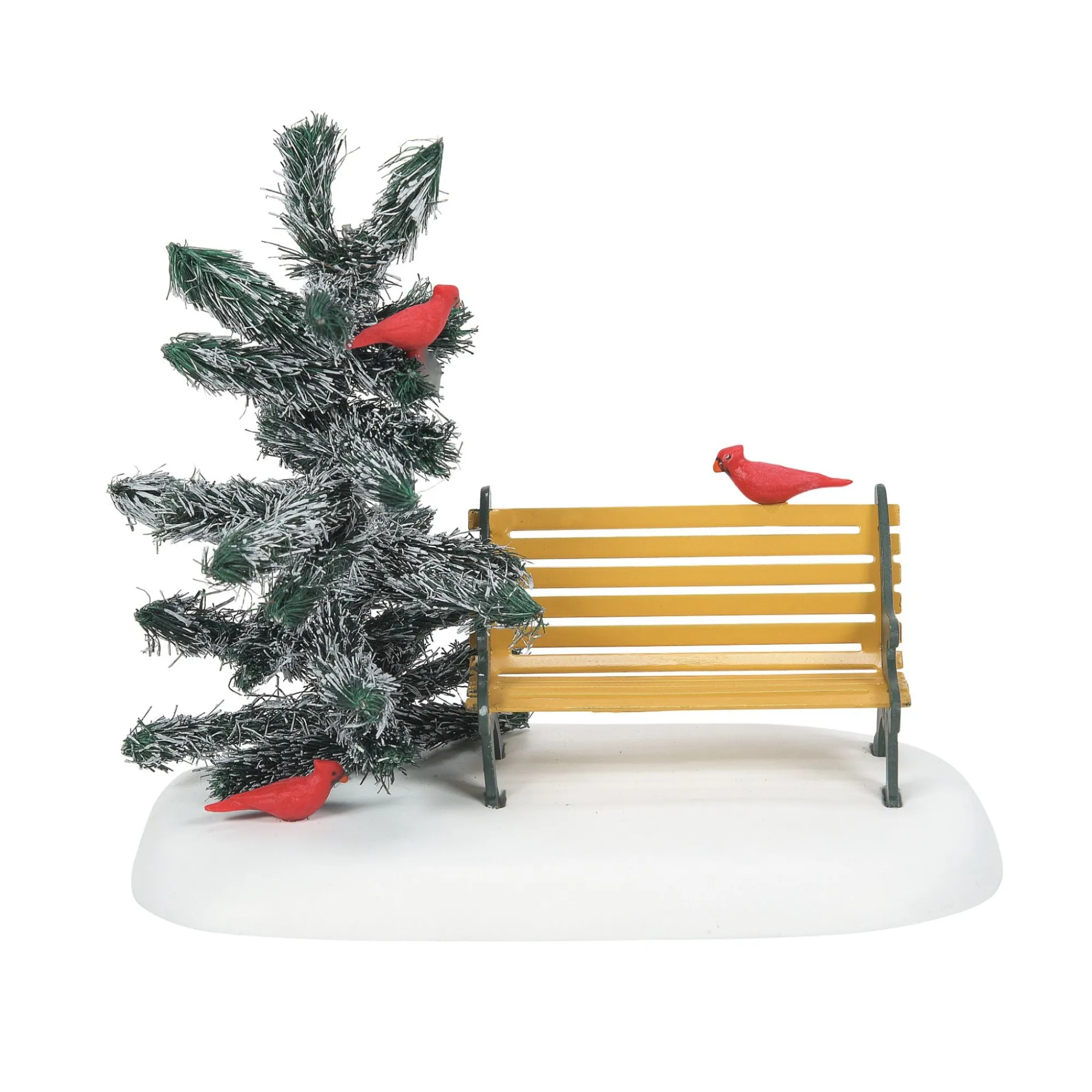 Department 56 Village Parts And Accessories | Cardinal Christmas Bench