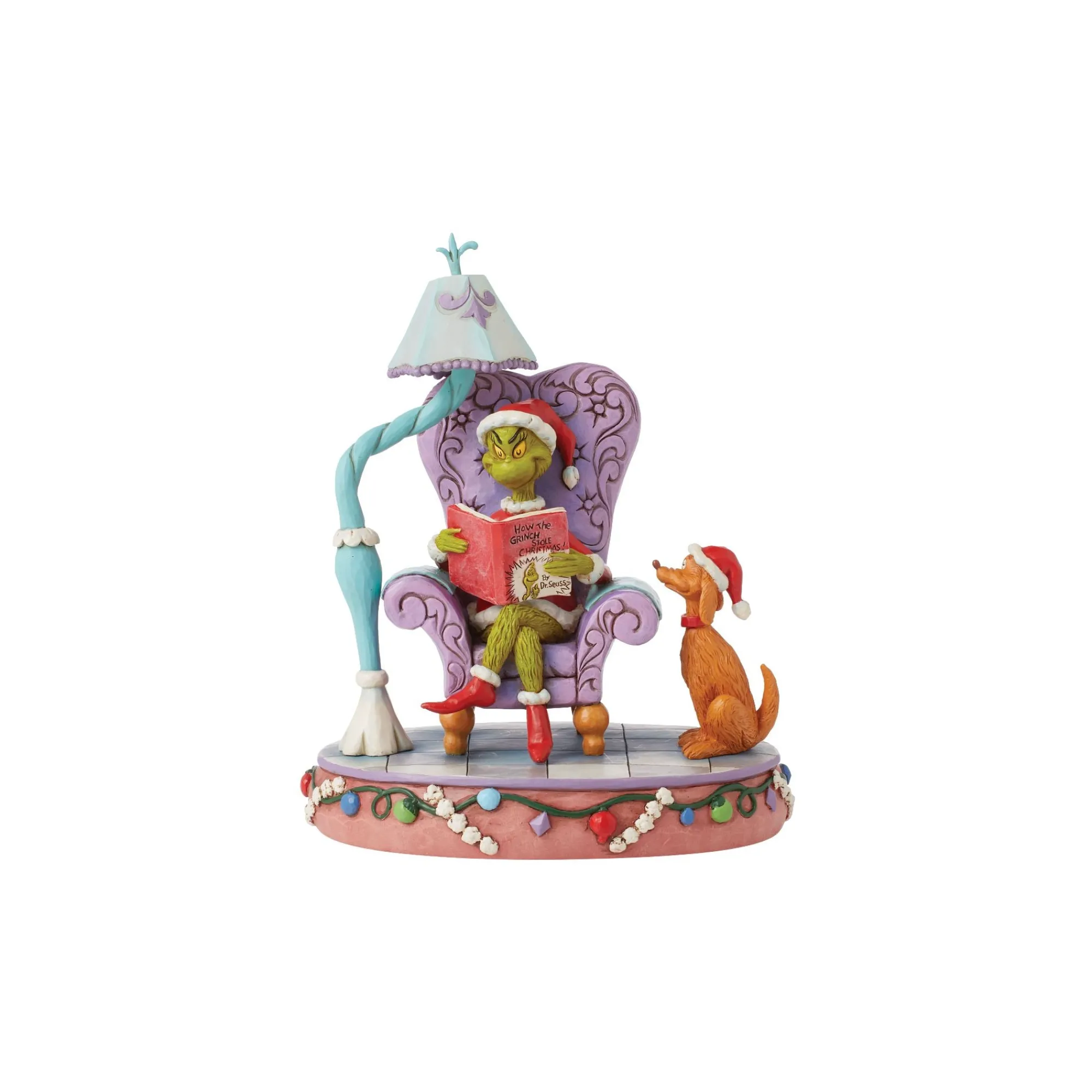 Enesco Gift Figurines | Grinch in Chair with Lamp