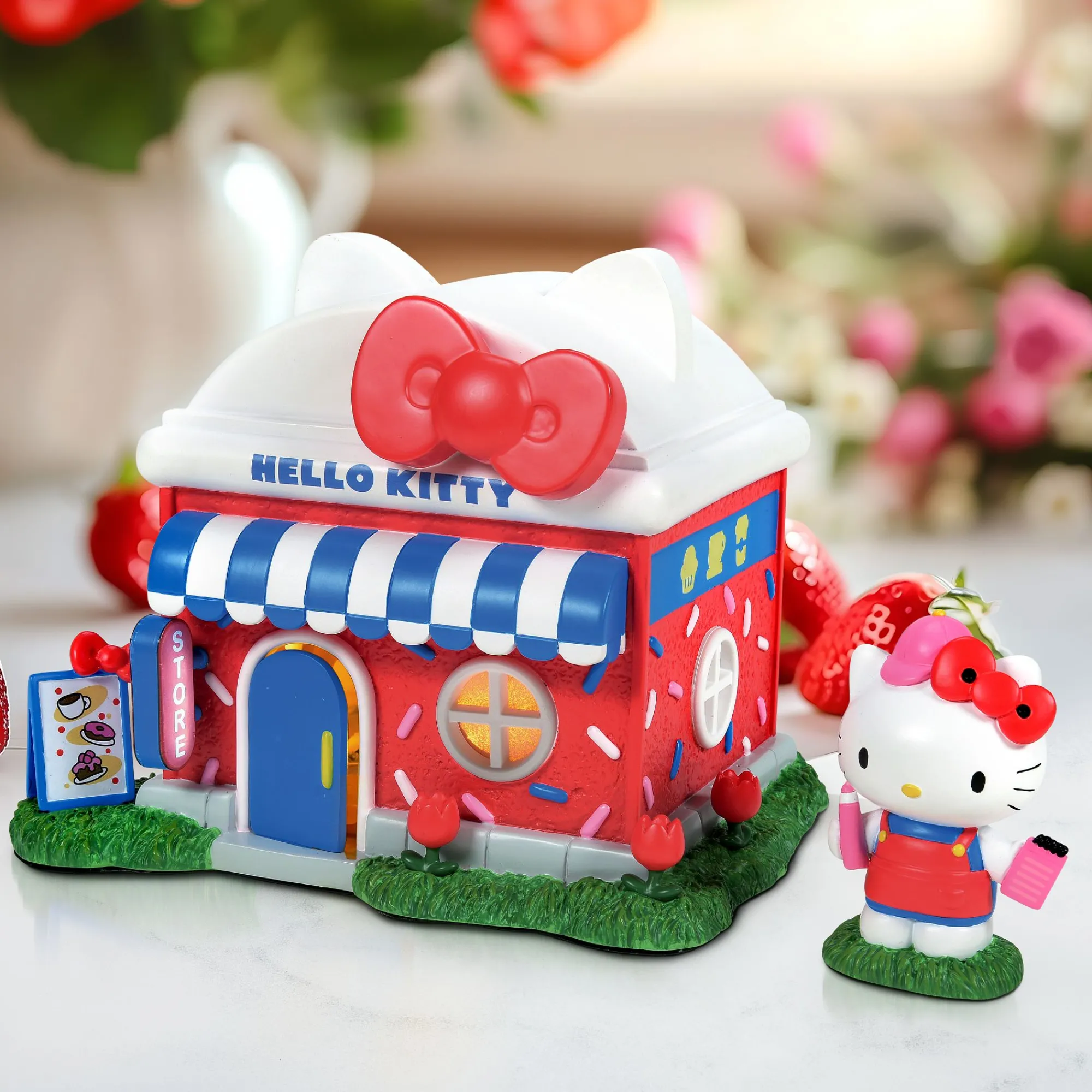 Department 56 Village Lighted Buildings | Hello Kitty's Store S/2