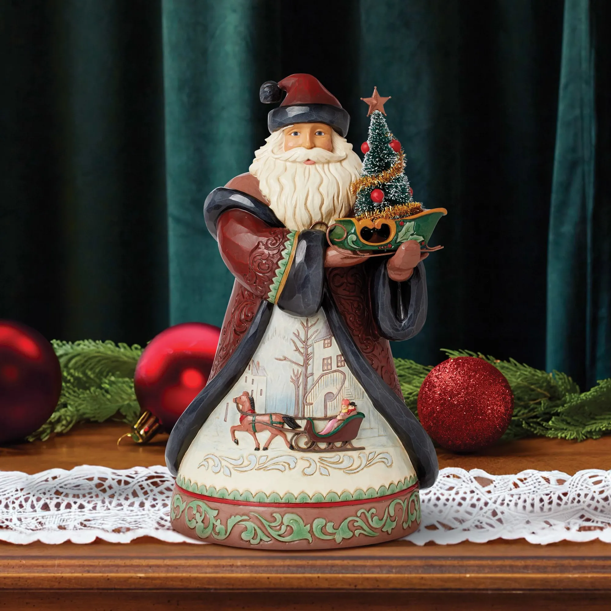 Enesco Gift Figurines | Santas | Holiday Manor Santa Sled Fig