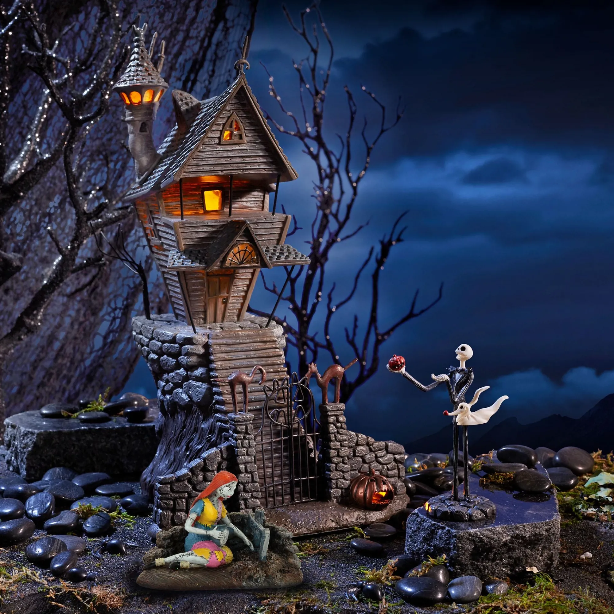 Department 56 Village Lighted Buildings | Jack's House with Jack & Sally