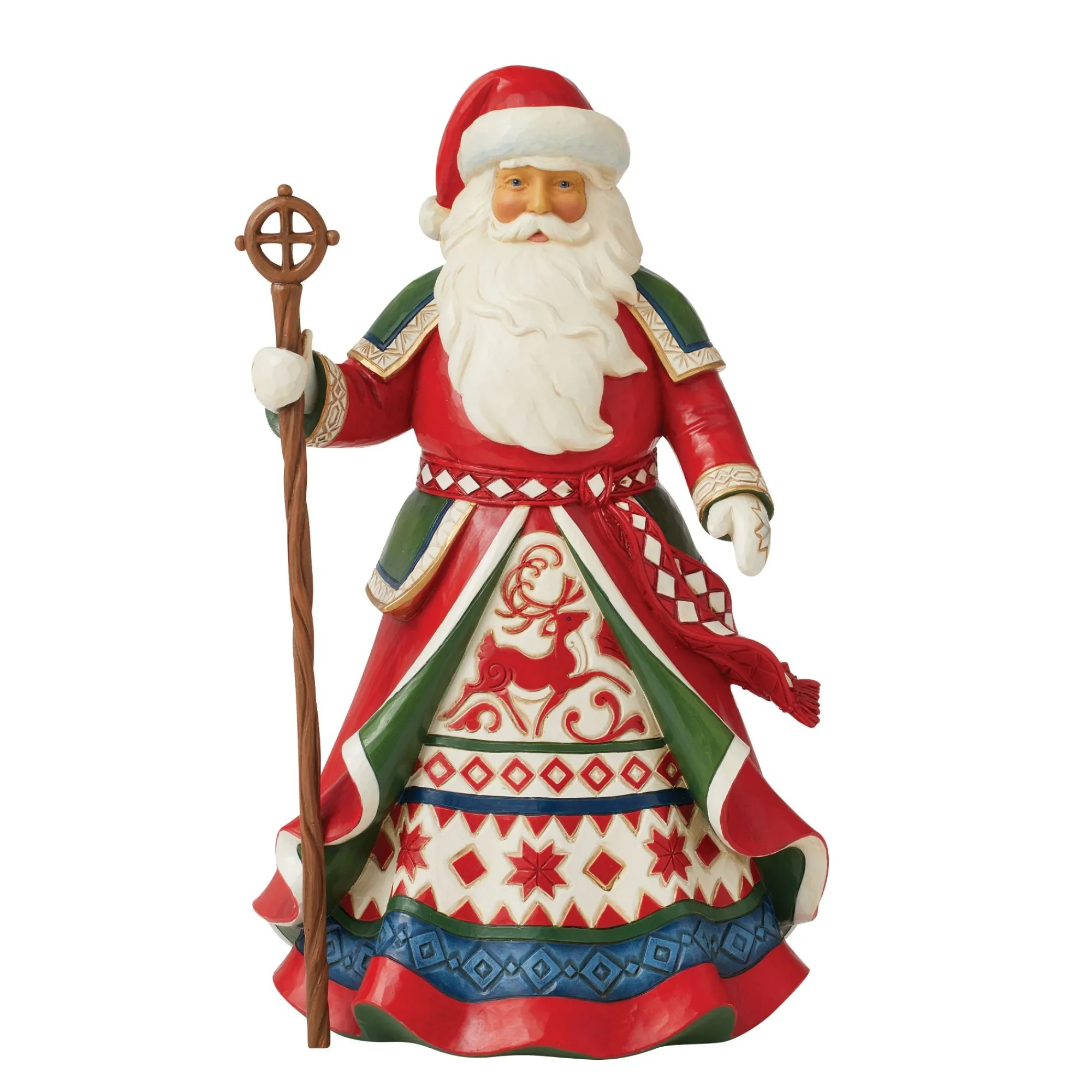 Enesco Gift Figurines | Santas | Lapland Santa with Staff