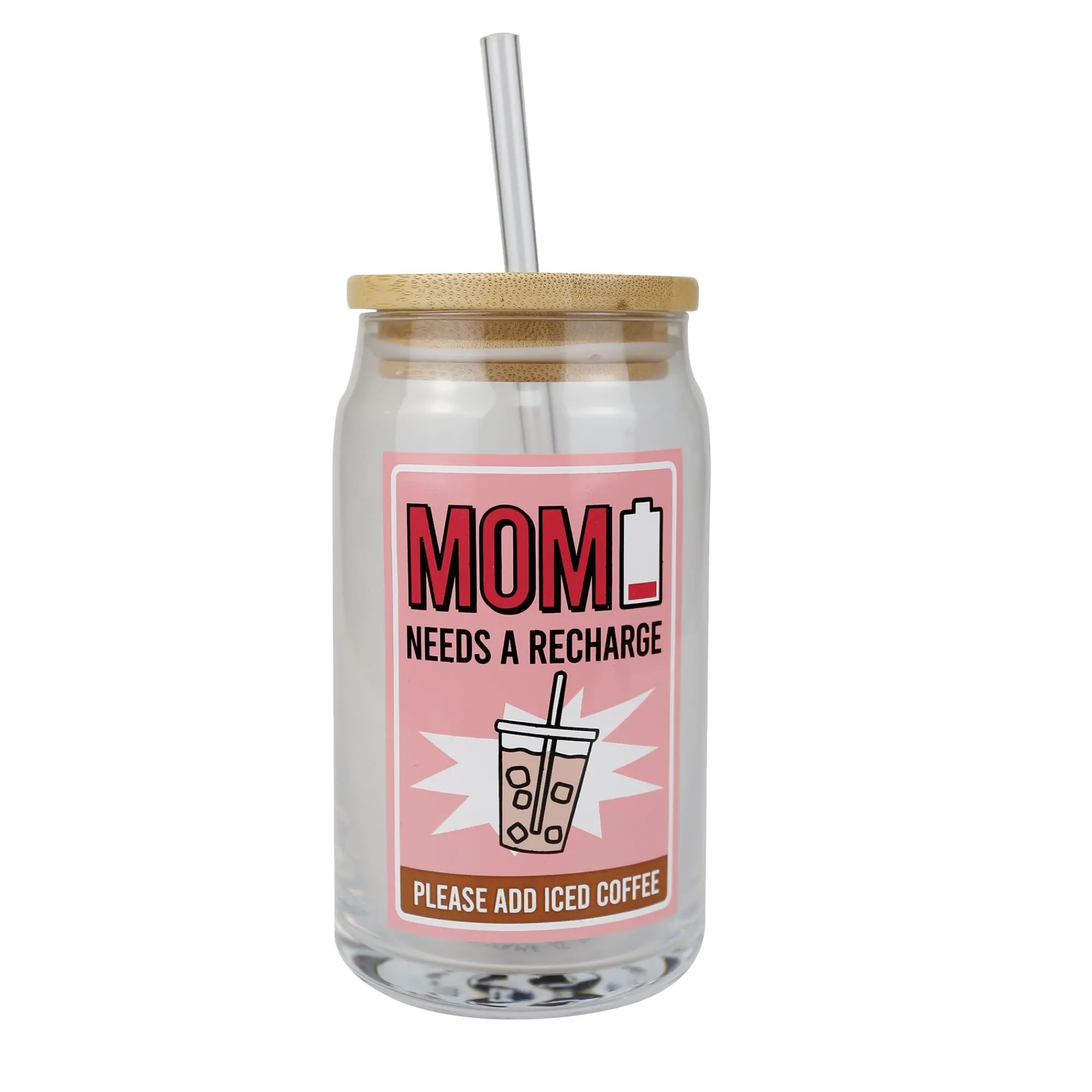 Enesco Gift Drinkware | Mom Latte Glass with Lid