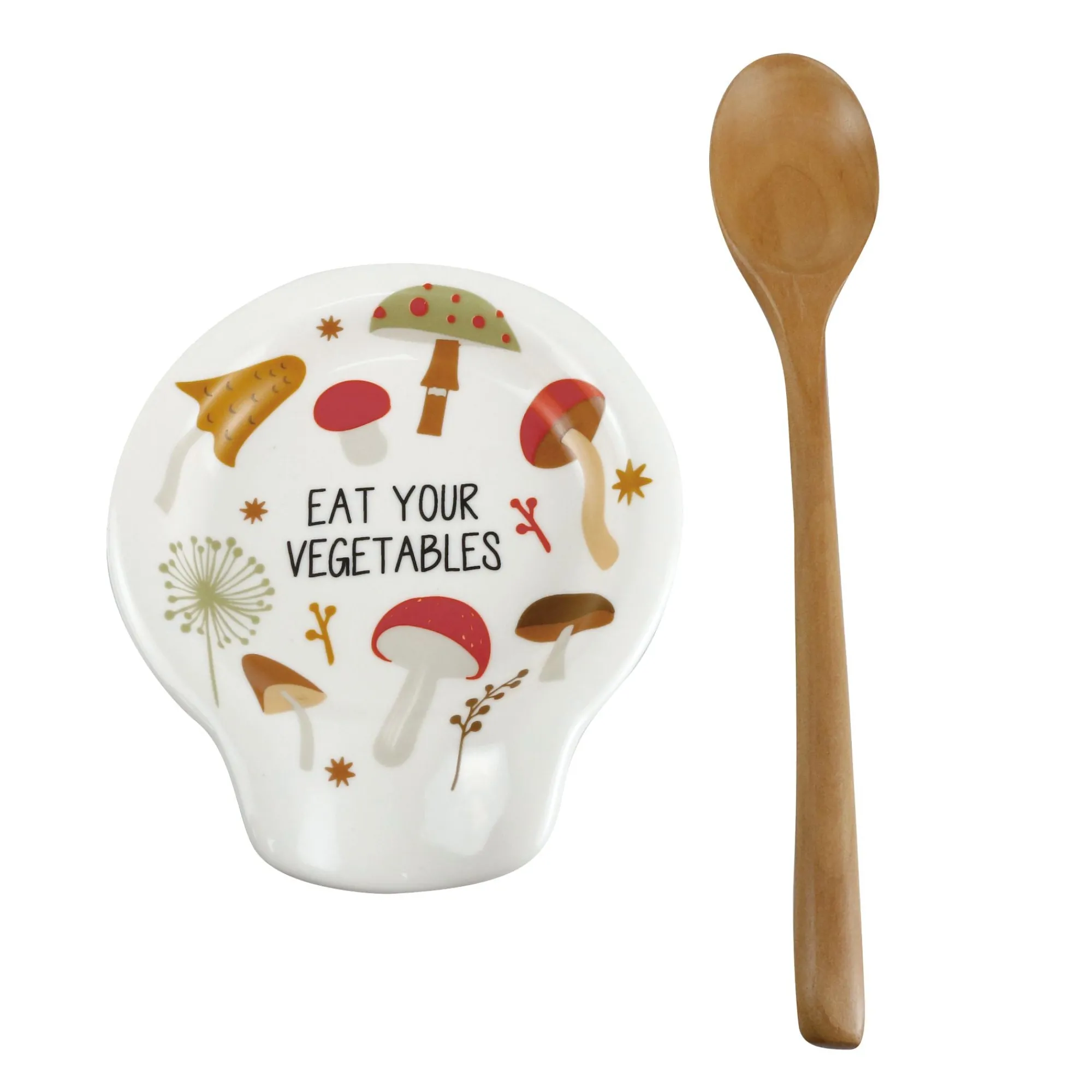 Enesco Gift Mushrooms | Mushroom Spoonest w Spoon Set