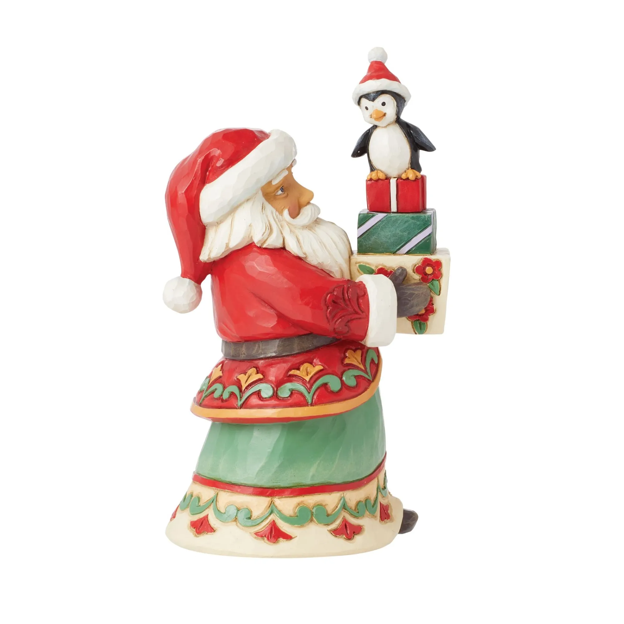 Enesco Gift Figurines | Santas | Pint Santa with Presents Fig