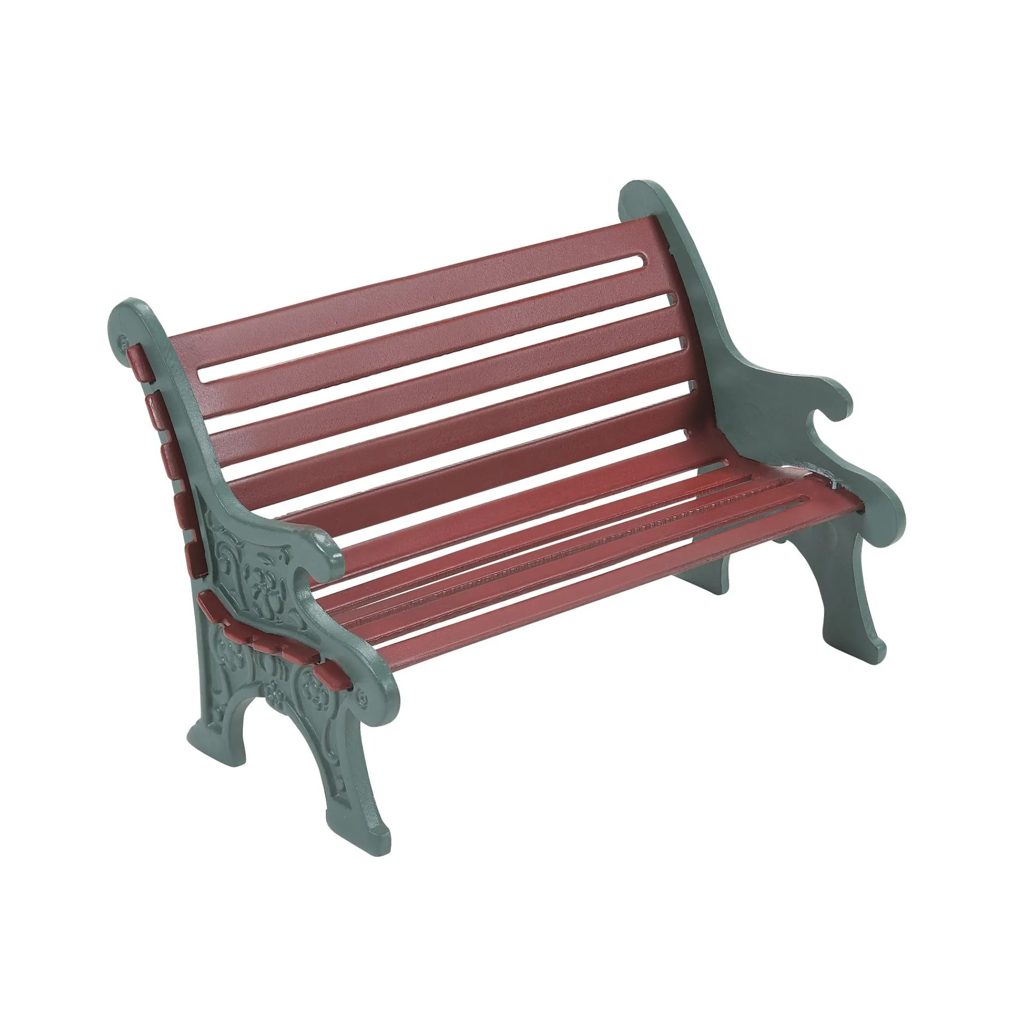 Department 56 Village Parts And Accessories | Red Wrought Iron Park Bench