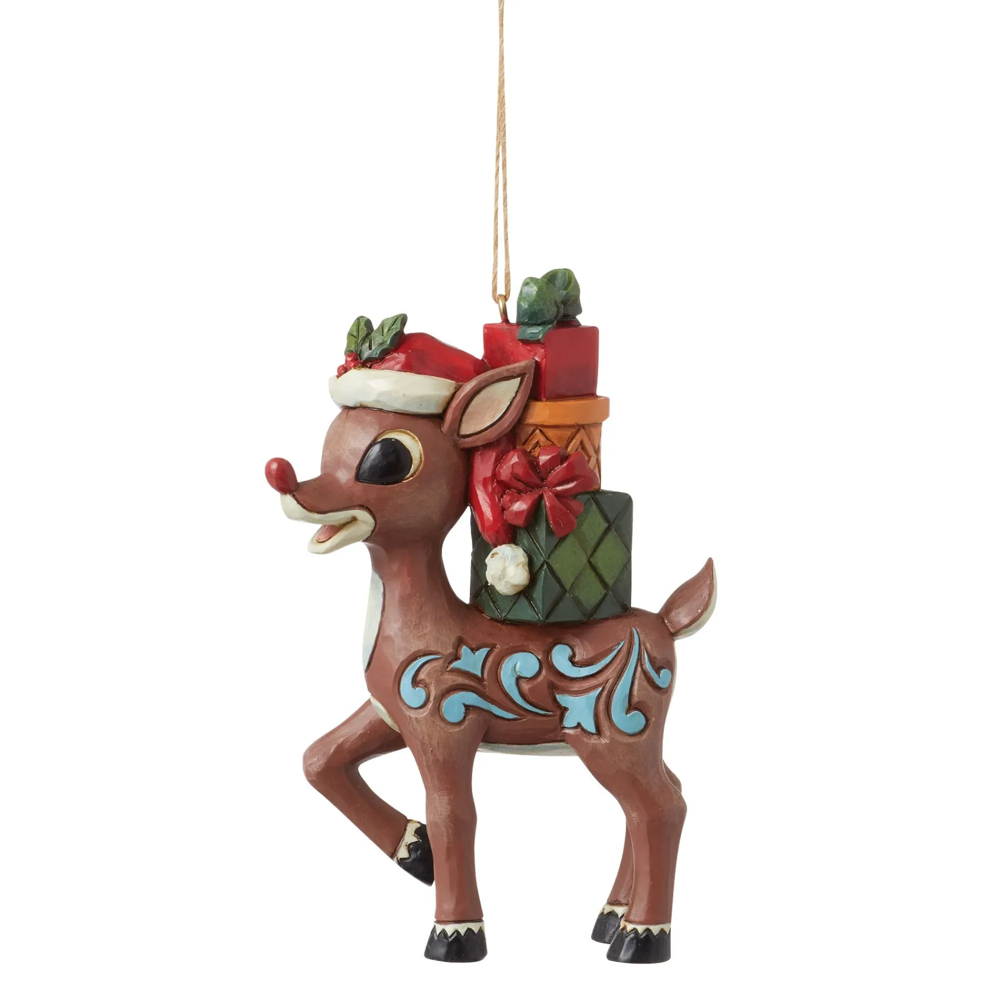 Enesco Gift Ornaments | Rudolph with Stacked Presents