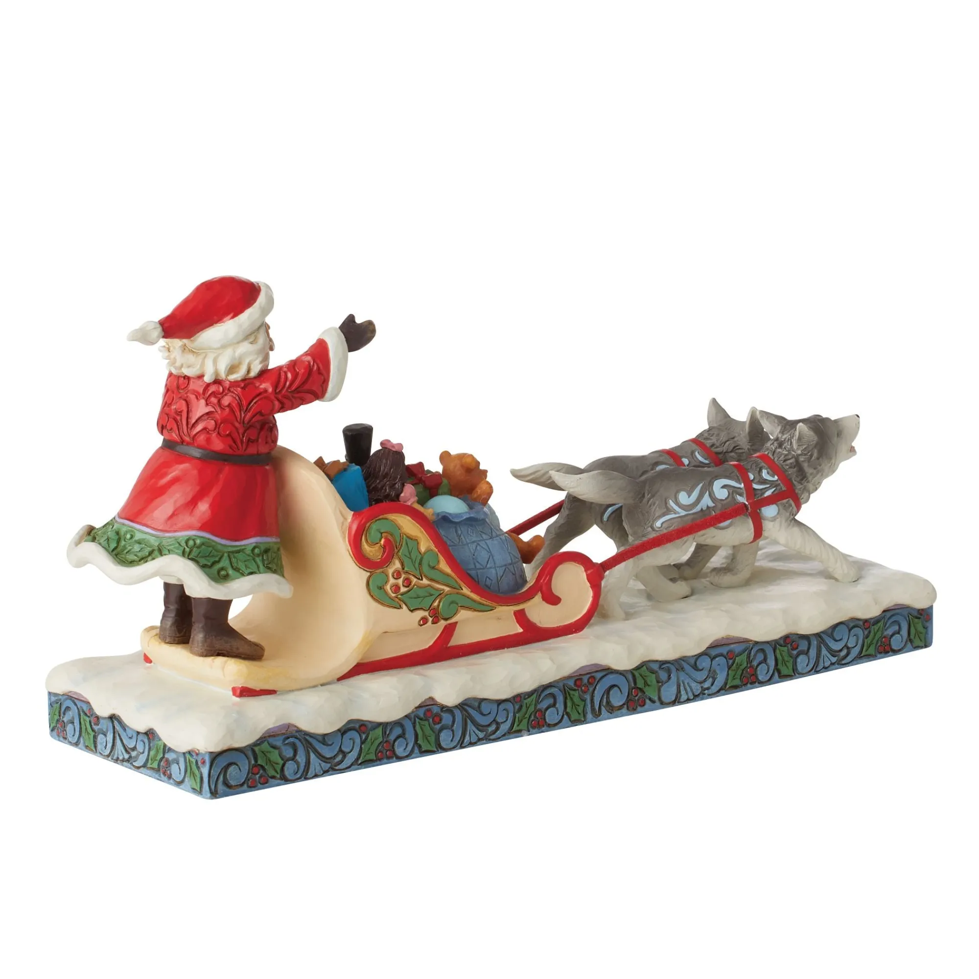 Enesco Gift Figurines | Santas | Santa Dog Sledding