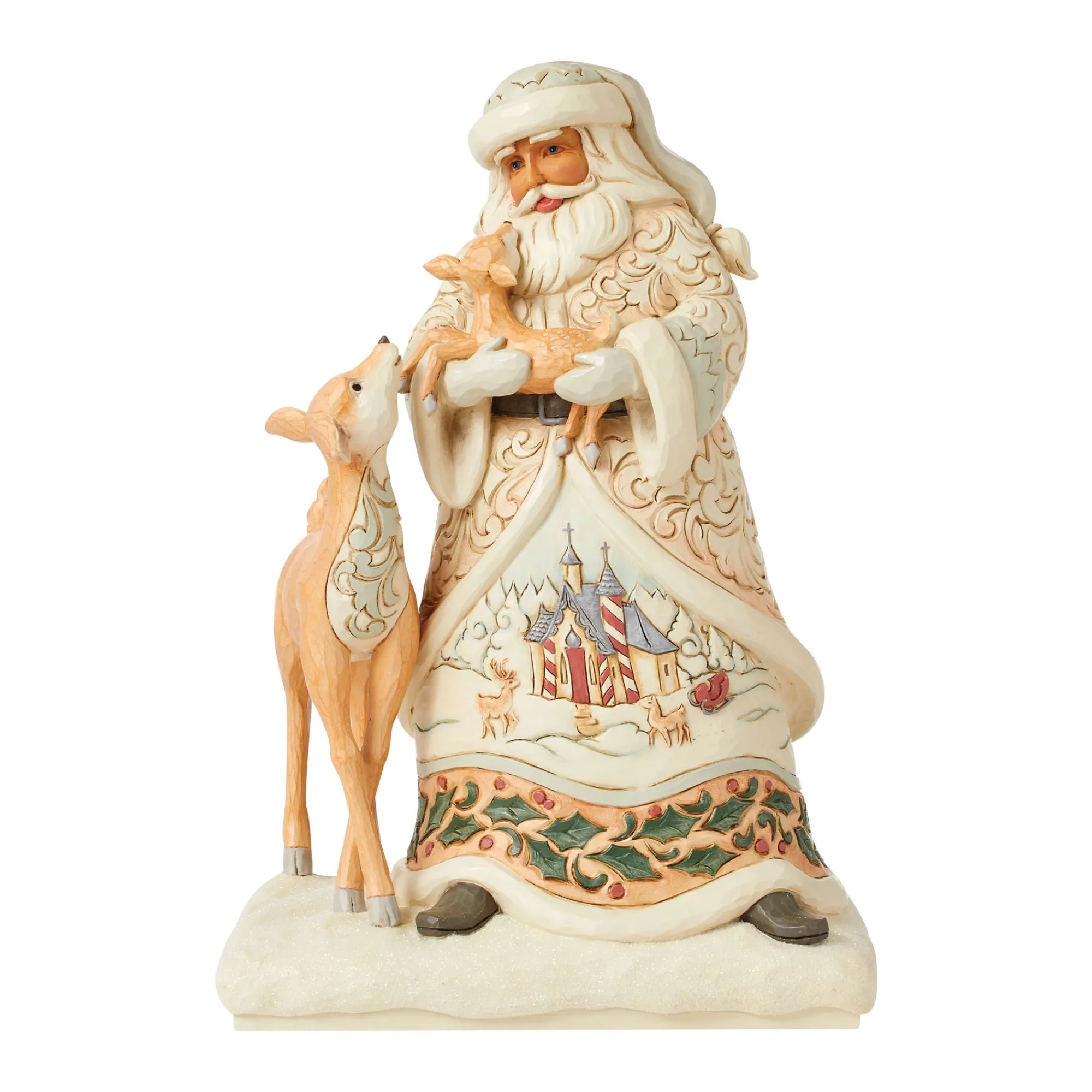 Enesco Gift Figurines | Santas | Santa Holding Fawn Fig