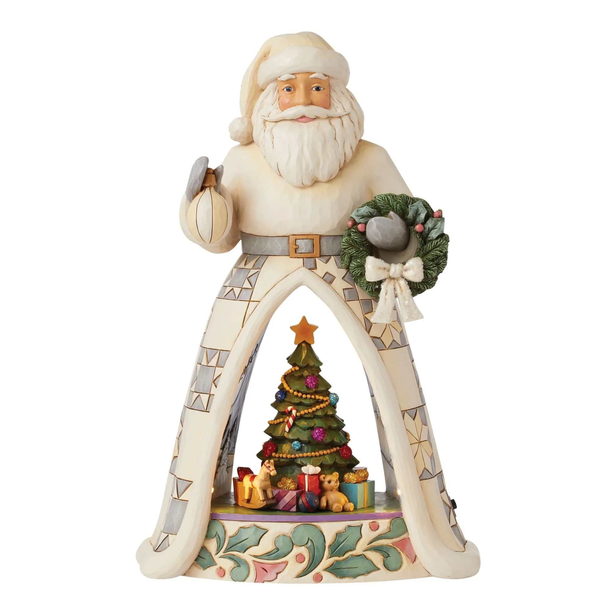Enesco Gift Figurines | Santas | Santa Open Scene LED with Ani