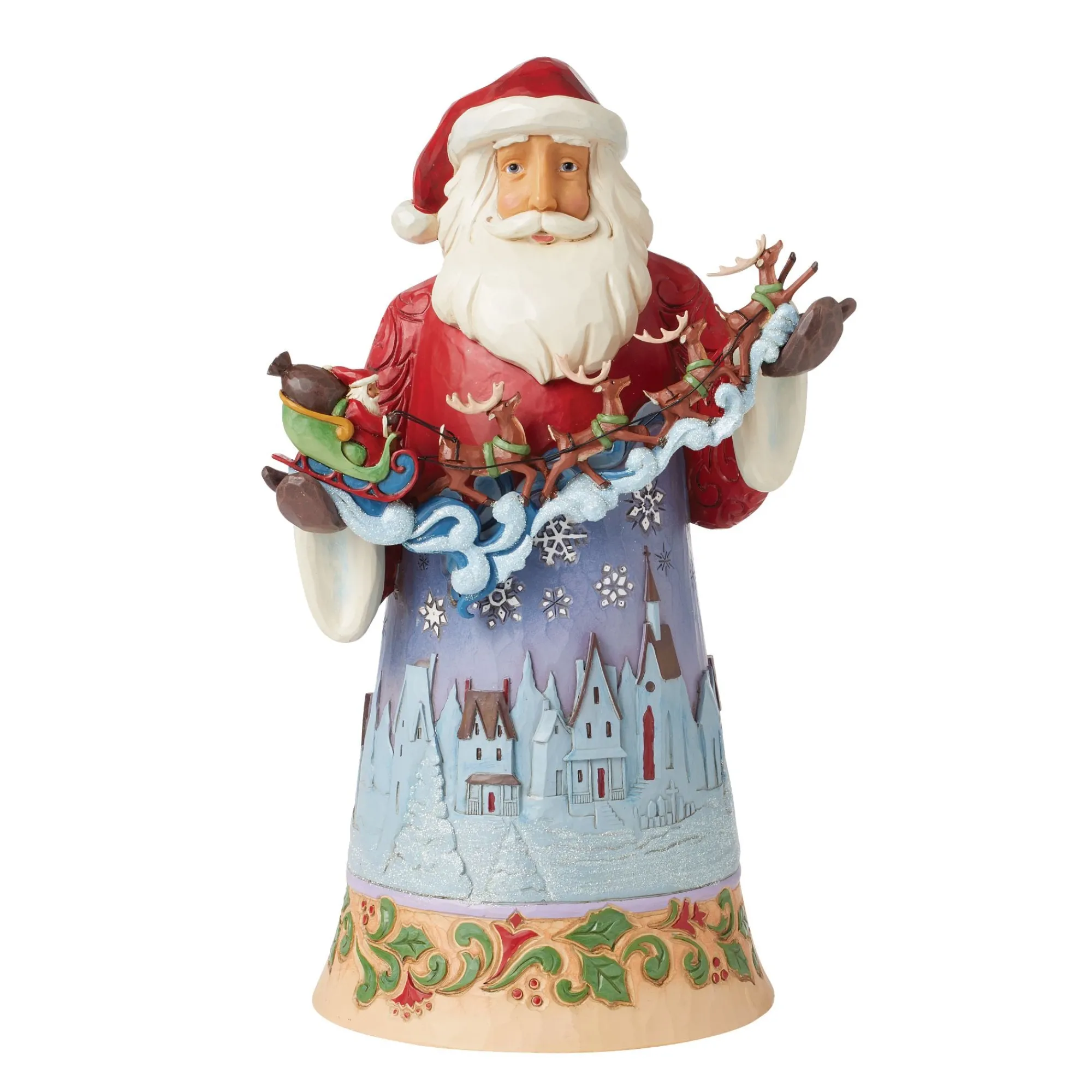 Enesco Gift Figurines | Santas | Santa Over Night Sky Figurine