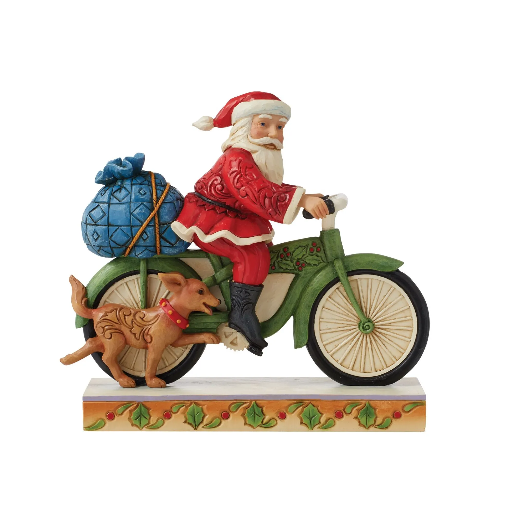Enesco Gift Figurines | Santas | Santa Riding Bicycle