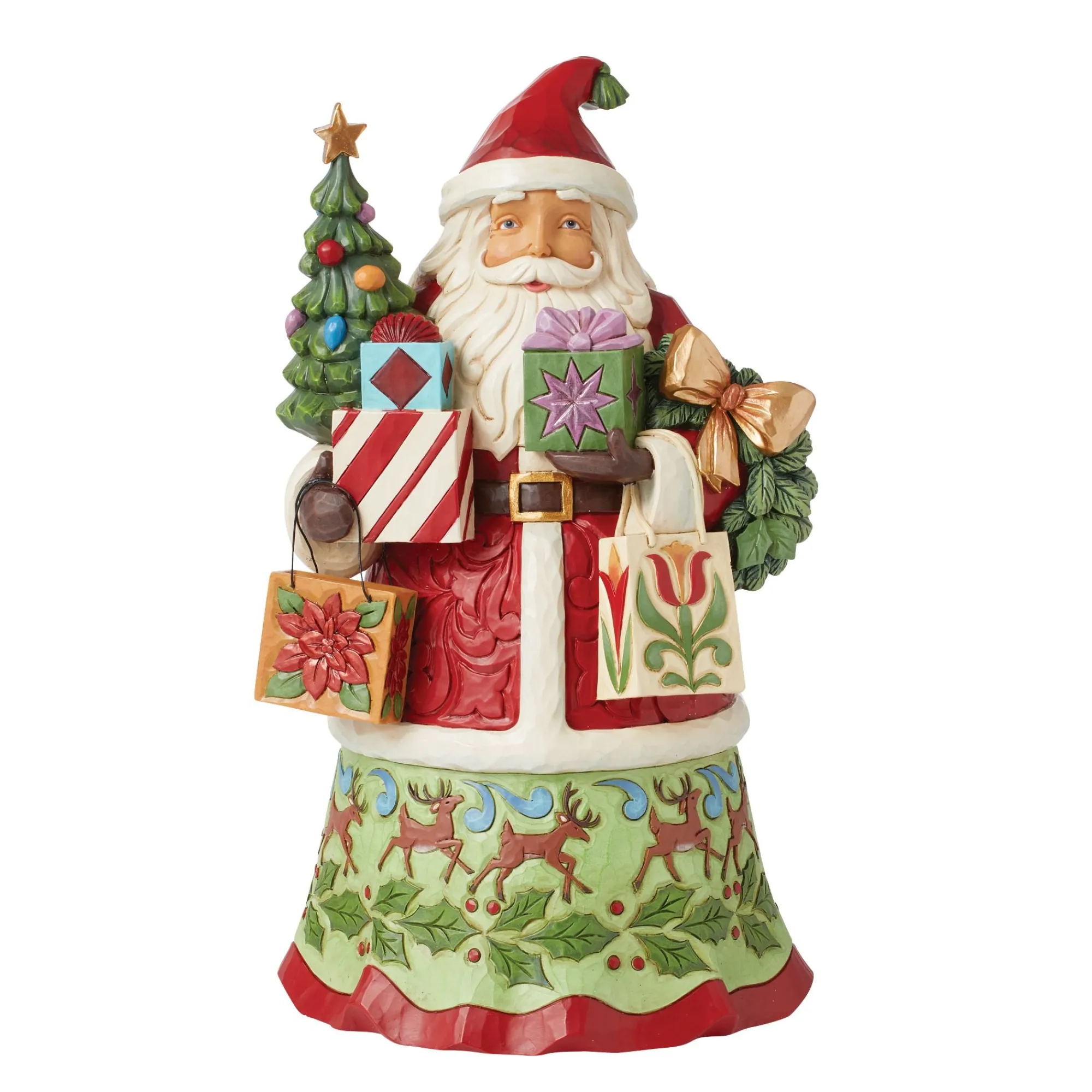 Enesco Gift Figurines | Santas | Santa with Gifts Bags Figurine