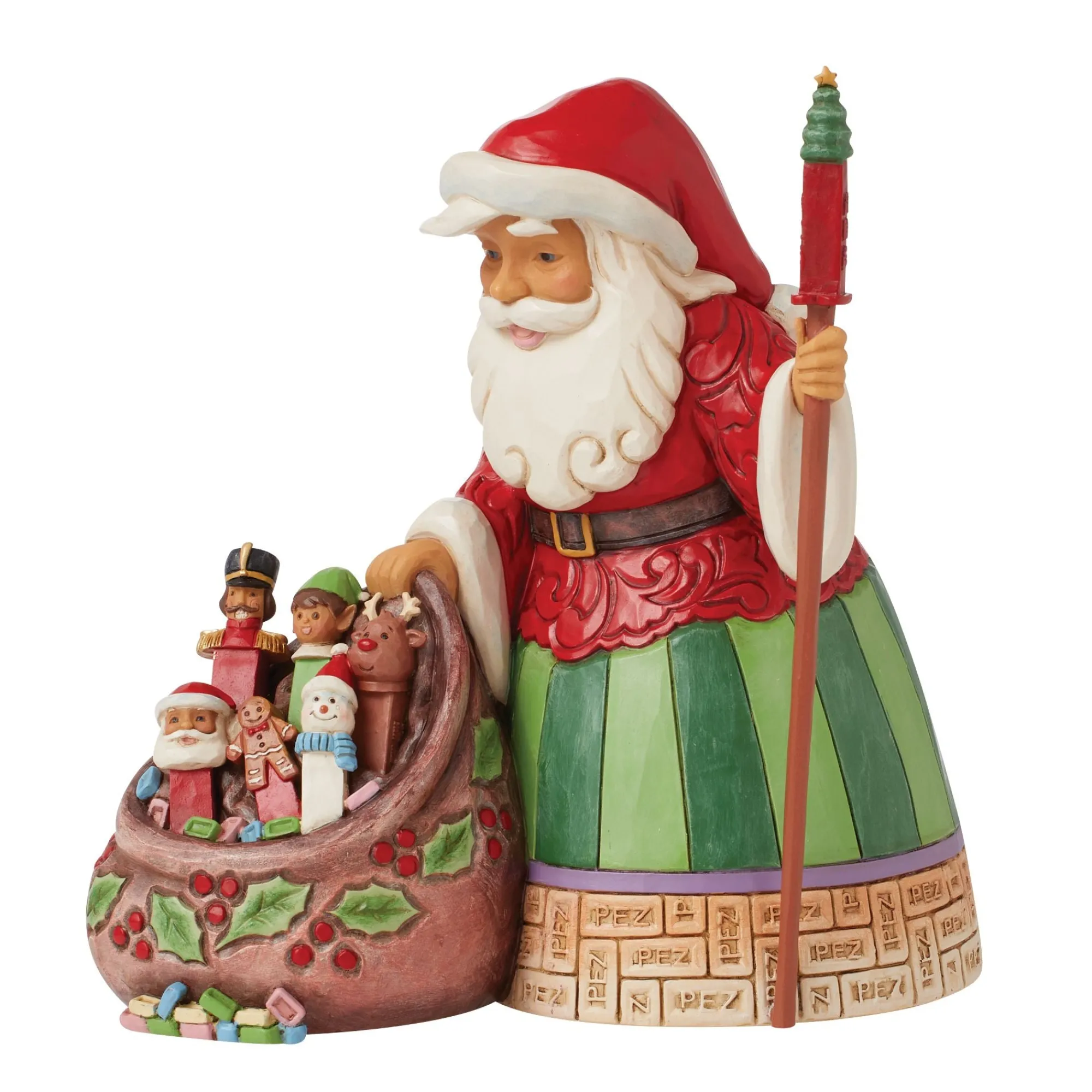 Enesco Gift Figurines | Santas | Santa with PEZ Toy Bag
