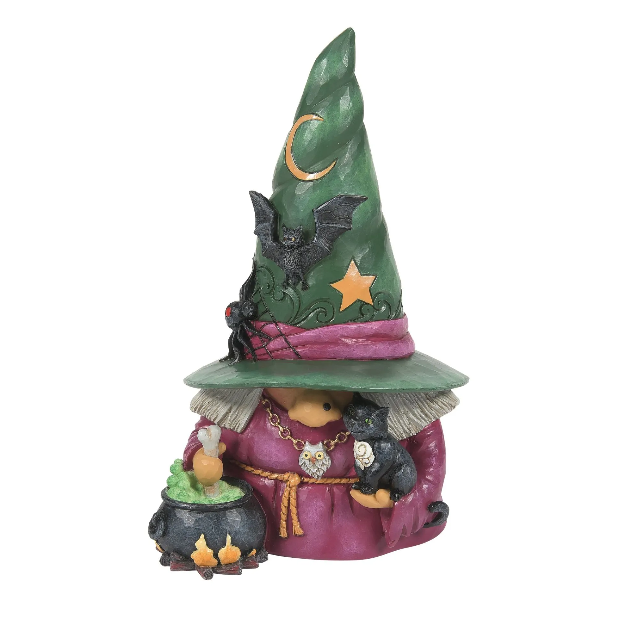 Enesco Gift Figurines | Witch Gnome with Cauldron Fig