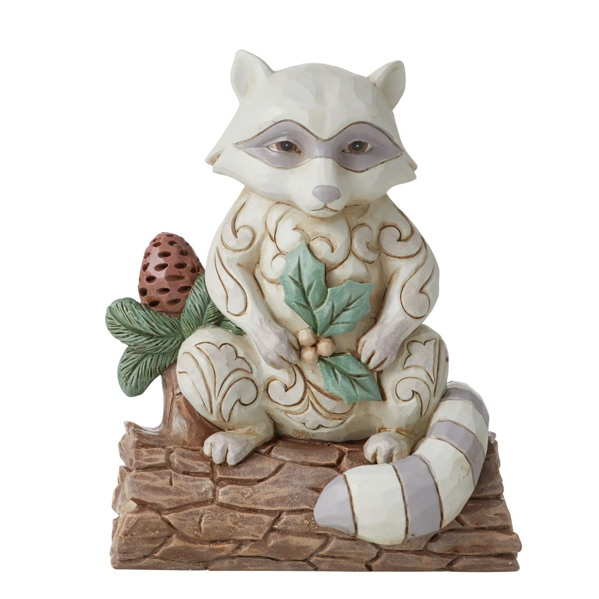 Enesco Gift Figurines | Woodland Raccoon w/Pinecone