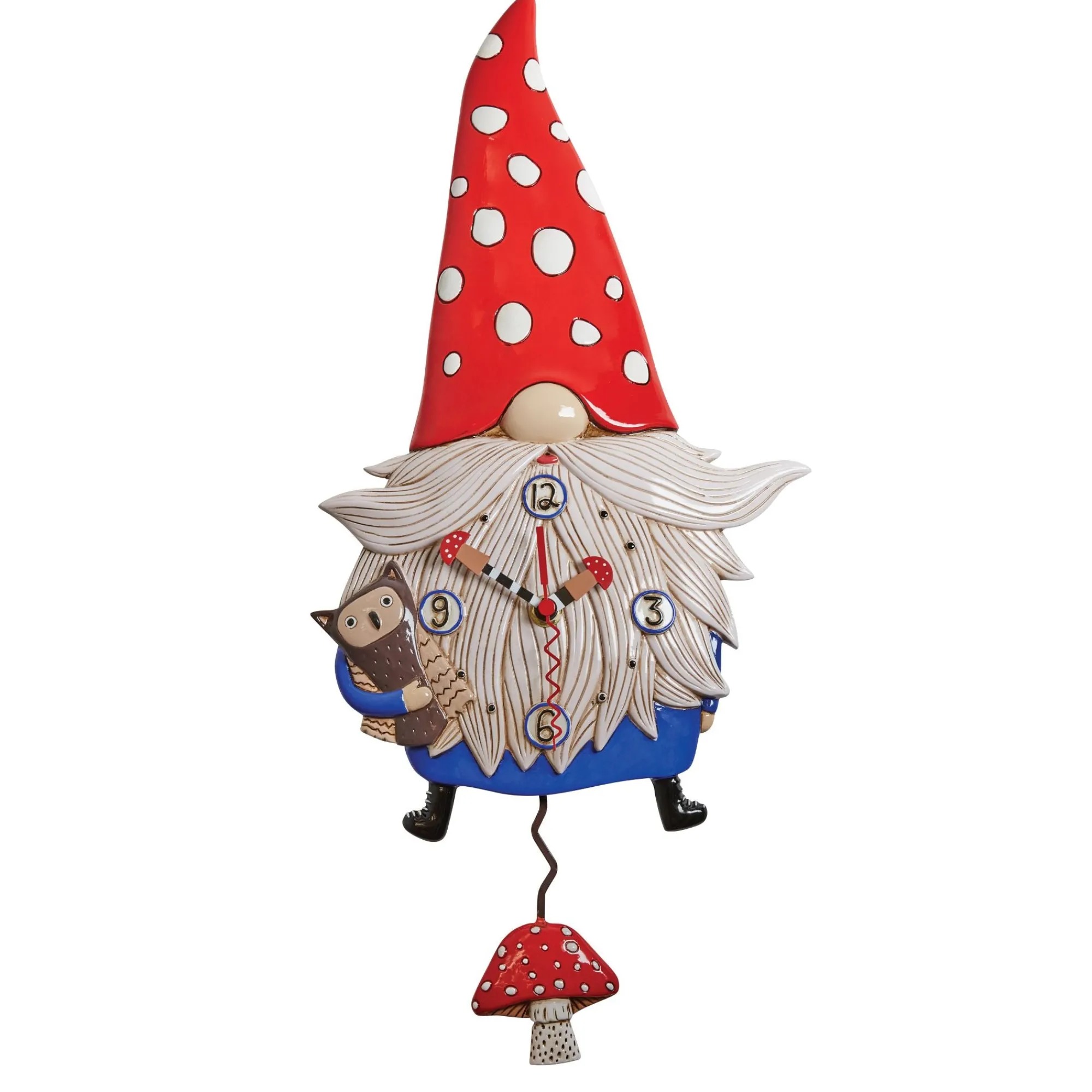 Enesco Gift Mushrooms | Wren The Gnome Clock